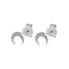 1 Pair Streetwear Star Moon Inlay Sterling Silver Copper Zircon Ear Studs