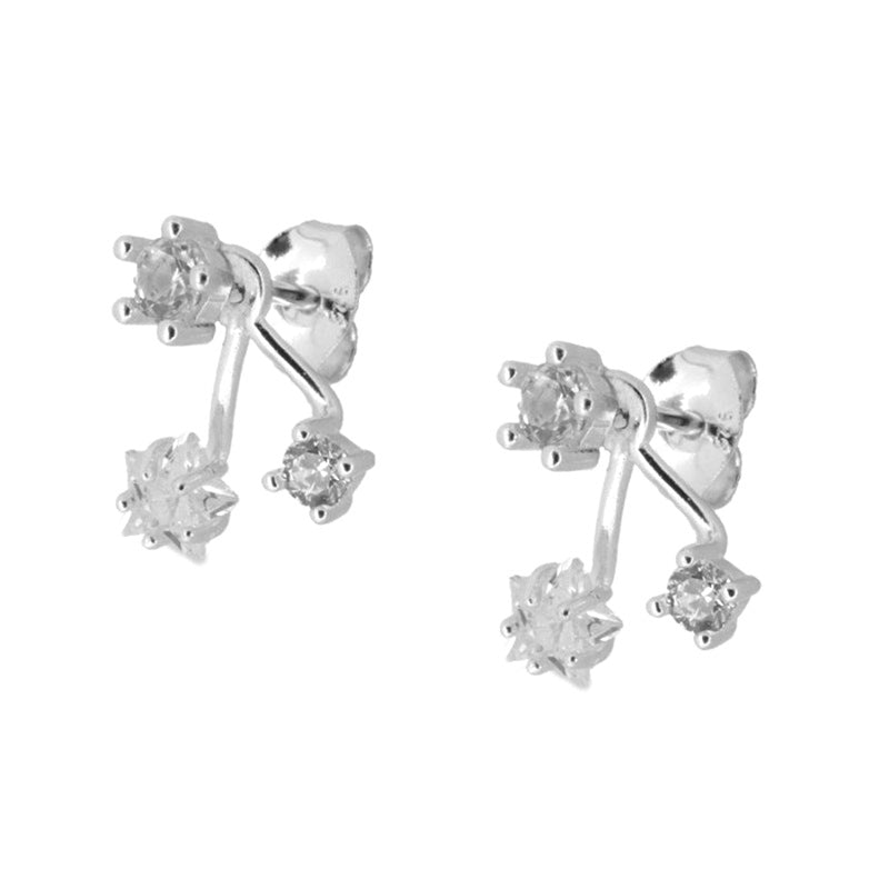 European And American Mini Zircon Five-pointed Star Earrings