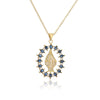 Virgin Mary Pendant Copper Micro-inlaid Zircon Jewelry Golden Necklace