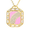 Cross-border Oil Zircon Necklace Hip-hop Rainbow Moon Cold Wind Necklace Clavicle Chain