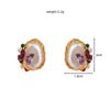 European And American Fashion Creative Butterfly C-shaped Flower Resin Earrings