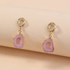European And American Fashion Creative Butterfly C-shaped Flower Resin Earrings