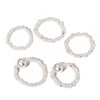 Creative Retro Simple White Rice Bead Ring White Pearl Ring 5-piece Set