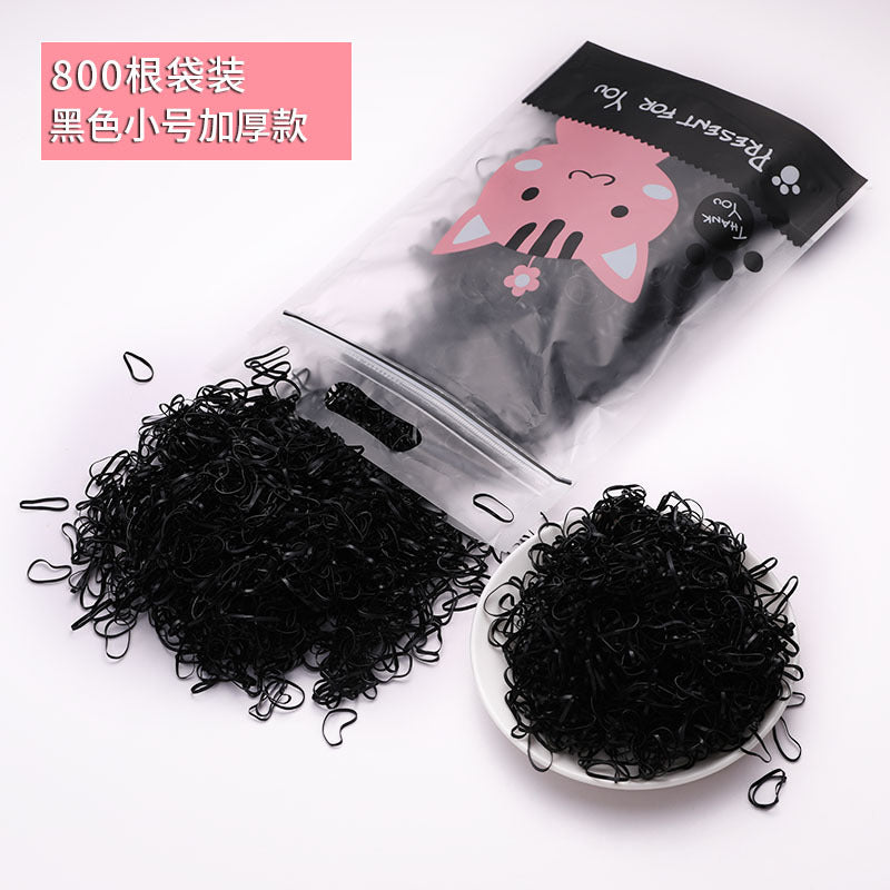 Children'S Headdress Rubber Band Hair Tie Black Rubber Band Thickened Hair Rope