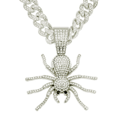 Street Exaggerated Personality Diamond Pendant Hip Hop Spider Necklace