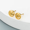 Fashion Copper Gold-plated Micro-inlaid Zircon Smiley Face Earrings