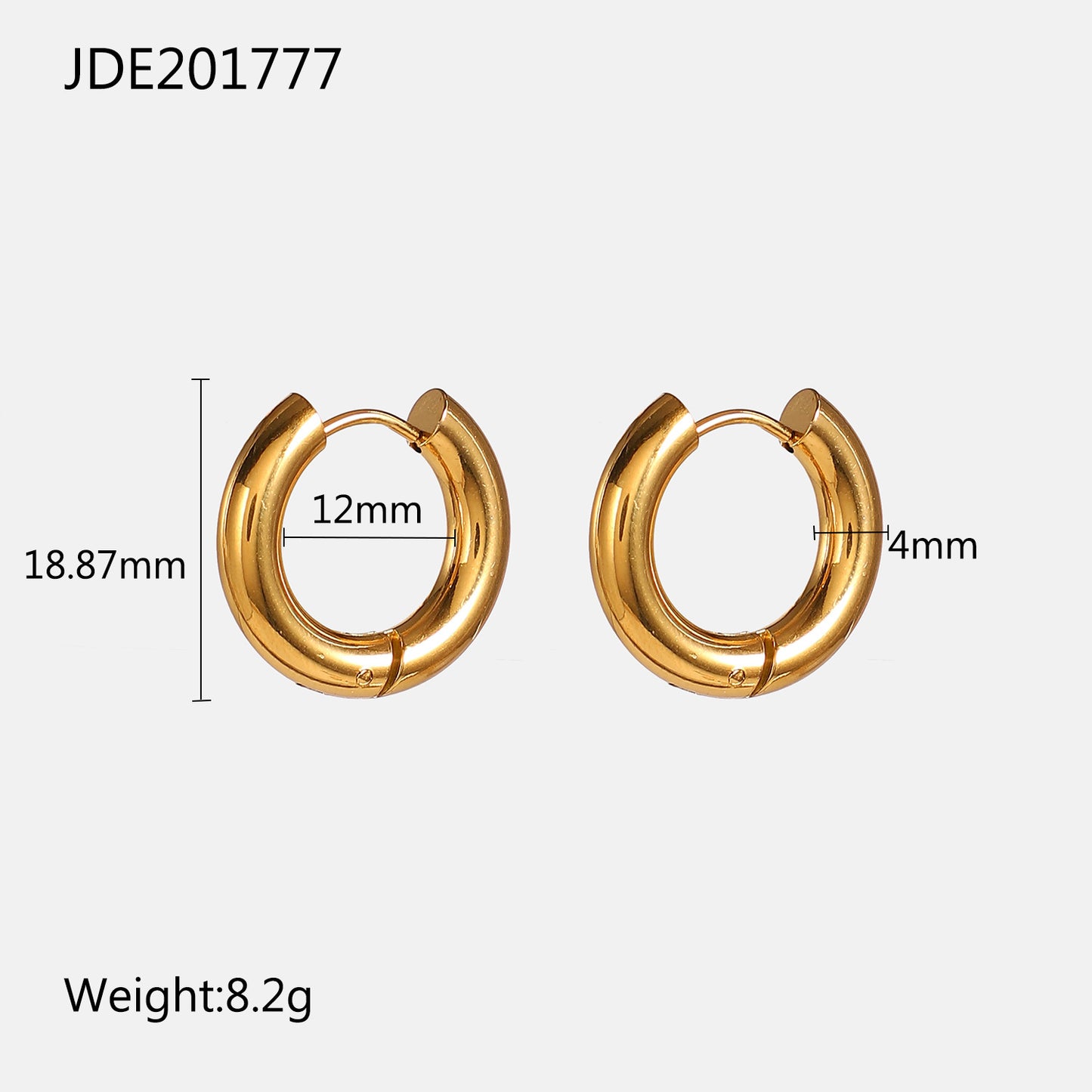 Simple 18k Gold-plated Stainless Steel Jewelry Gold And Silver Hoop Earrings Jewelry