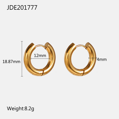 Simple 18k Gold-plated Stainless Steel Jewelry Gold And Silver Hoop Earrings Jewelry