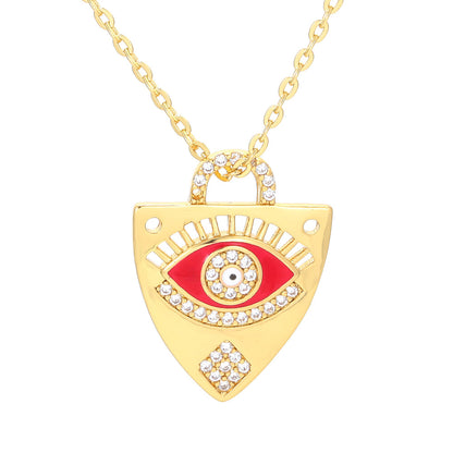 Dripping Oil Eye Pendant Necklace Geometric Color Devil's Eye Clavicle Chain