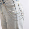 European And American Punk Hip-hop Jewelry Color Diamond Multi-layer Trouser Chain