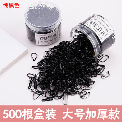 Children'S Headdress Rubber Band Hair Tie Black Rubber Band Thickened Hair Rope