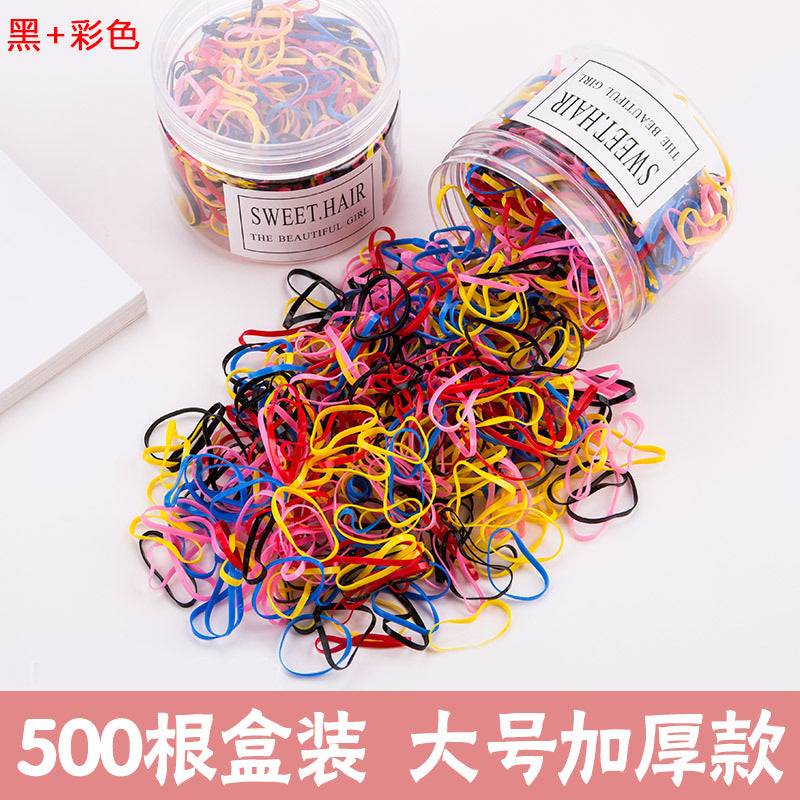 Children'S Headdress Rubber Band Hair Tie Black Rubber Band Thickened Hair Rope