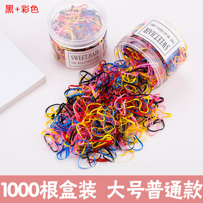 Children'S Headdress Rubber Band Hair Tie Black Rubber Band Thickened Hair Rope