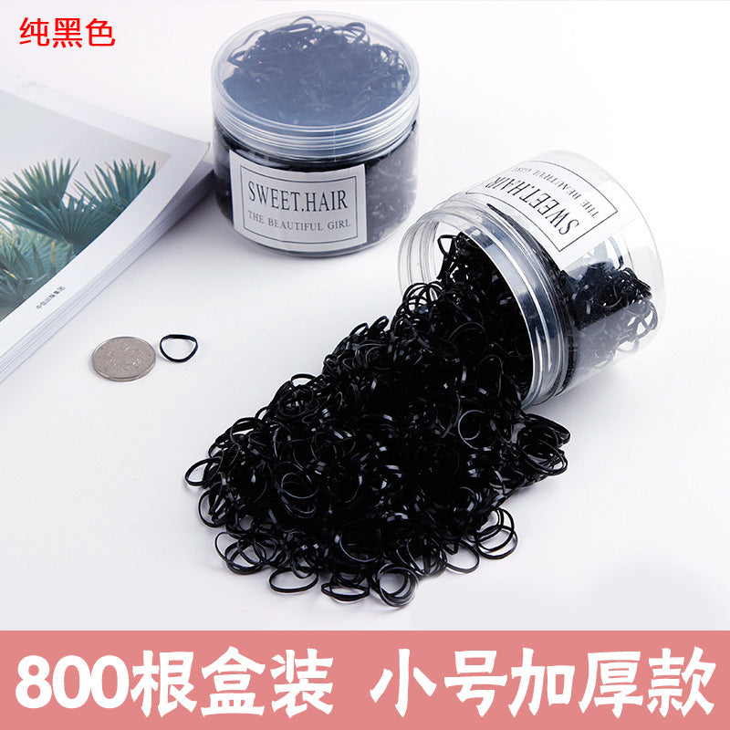 Children'S Headdress Rubber Band Hair Tie Black Rubber Band Thickened Hair Rope