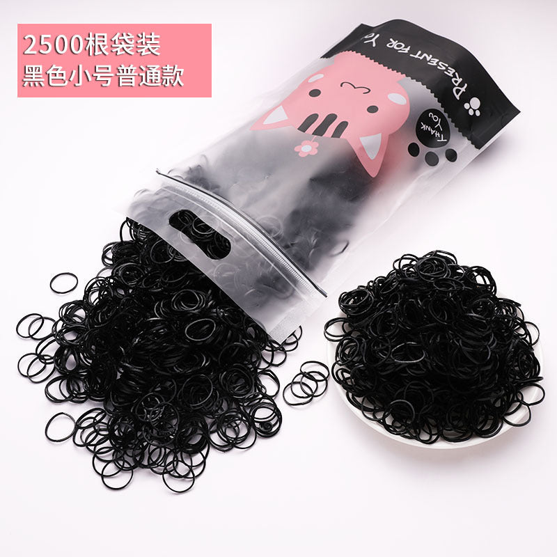 Children'S Headdress Rubber Band Hair Tie Black Rubber Band Thickened Hair Rope