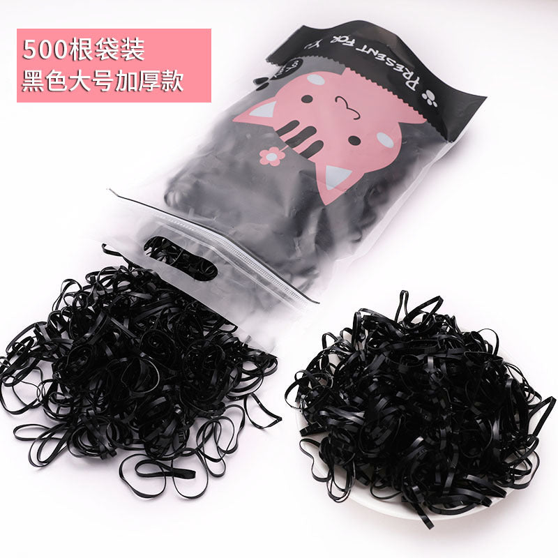 Children'S Headdress Rubber Band Hair Tie Black Rubber Band Thickened Hair Rope