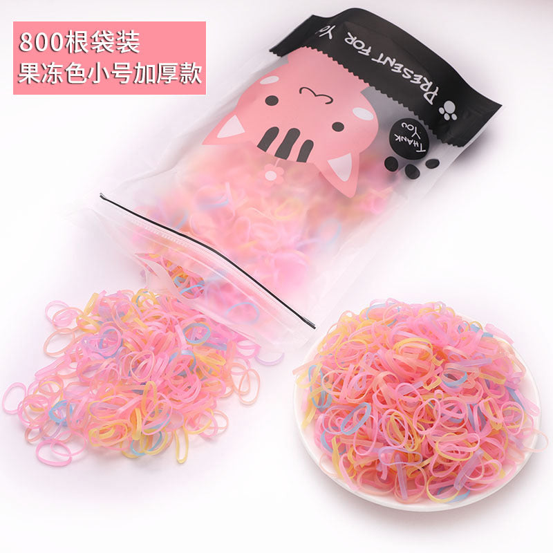 Children'S Headdress Rubber Band Hair Tie Black Rubber Band Thickened Hair Rope