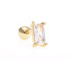 Rectangular Zircon Ear Bone Gold Non-fading Ear Studs Earring