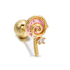 Pink Candy Ear Bone Studs Lollipop Ice Cream Earrings Piercing Ear Studs