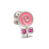 Pink Candy Ear Bone Studs Lollipop Ice Cream Earrings Piercing Ear Studs