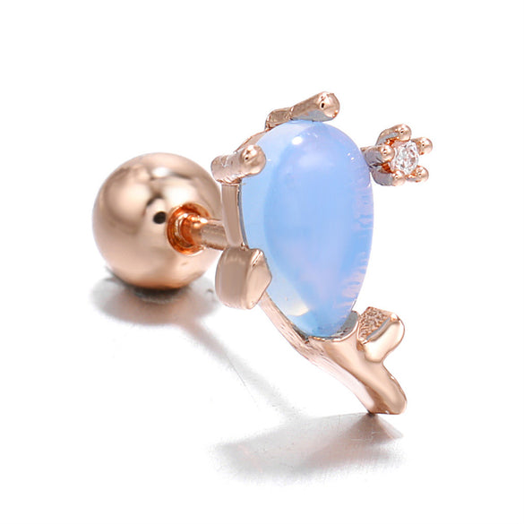 Ocean Series Ear Bone Nail Lock Ball Piercing Seahorse Starfish Earrings