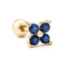 Blue Flower Bloggers Screw Piercing Ear Bone Nail Earrings