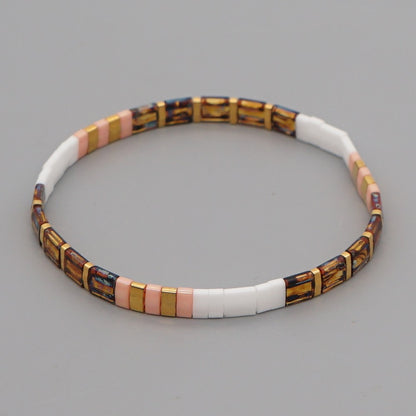 Retro Ethnic Creative Niche Beads Handmade Beaded Folded Bracelet