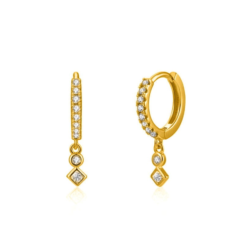 Geometric Diamond Earrings European And American Personality Earrings