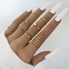 Creative Retro Zodiac Snake Diamond Heart Pearl Ring Set