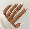 Creative Retro Zodiac Snake Diamond Heart Pearl Ring Set