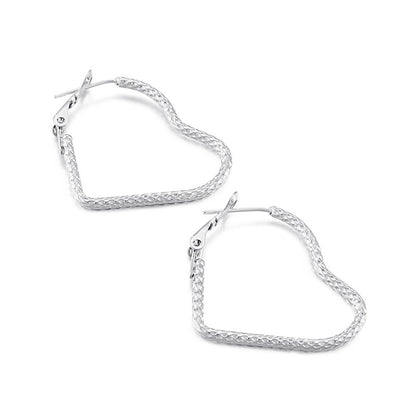 Creative Metal Engraved Stainless Steel Heart-shaped Fashion Earrings