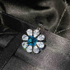 Jewelry Imitation Natural Blue Topaz Necklace Diamond Earrings Ring Pendant