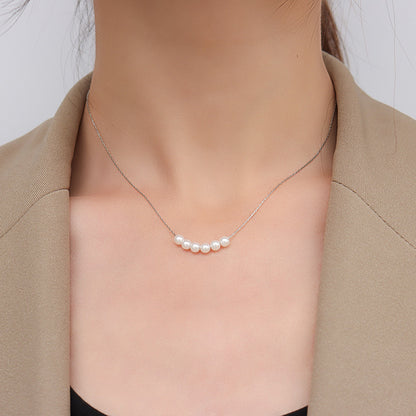 Simple Pearl Clavicle Chain Jewelry Titanium Steel Necklace