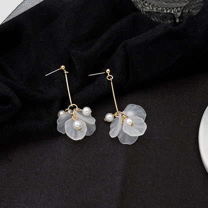 1 Pair Sweet Flower Plastic Resin Women's Drop Earrings