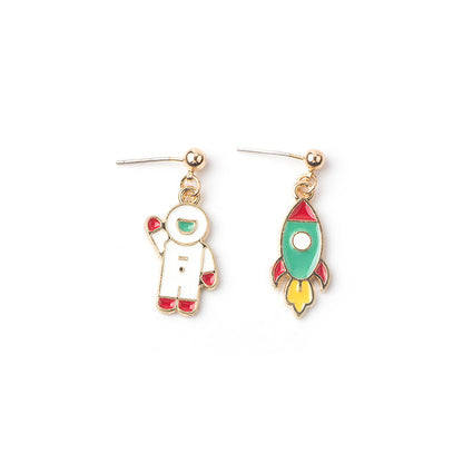 Asymmetrical Fried Egg Donuts Unicorn Earrings Wholesale