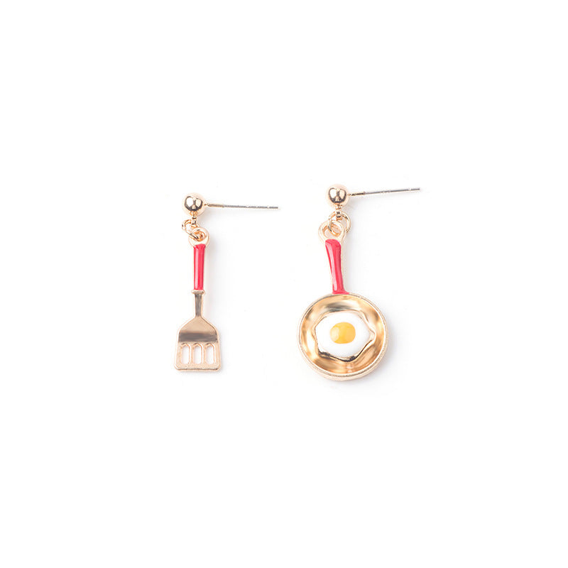 Asymmetrical Fried Egg Donuts Unicorn Earrings Wholesale