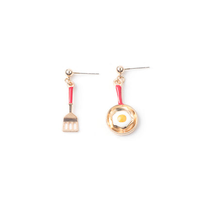 Asymmetrical Fried Egg Donuts Unicorn Earrings Wholesale