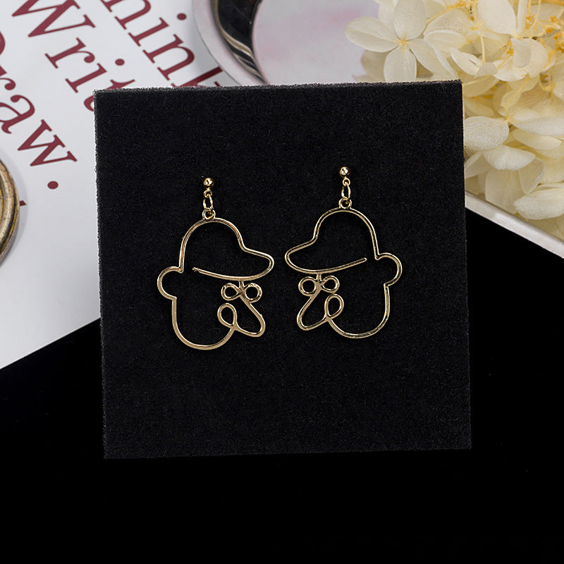 Tide Dating Geometric Exaggerated Personality Face Earrings