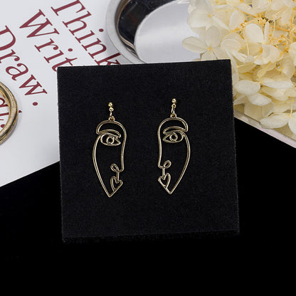 Tide Dating Geometric Exaggerated Personality Face Earrings