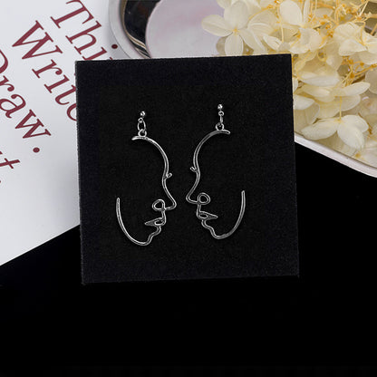 1 Pair Fashion Human Face Metal Plating Women's Drop Earrings