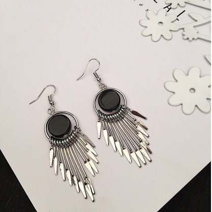 1 Pair Simple Style Round Tassel Alloy Plating Women's Chandelier Earrings