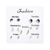 Fashion C-shaped Alloy Diamond Pearl Earrings Set Wholesale