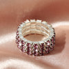 Colorful Purple Romantic Rhinestone Alloy Elastic Ring