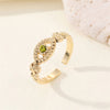 European Retro Simple Full Diamond Hollow Eye Ring Open Ring Female