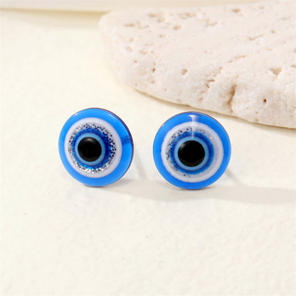 Retro Simple Resin Blue Glitter Eye Earrings Fashion Demon Eye Earrings Female