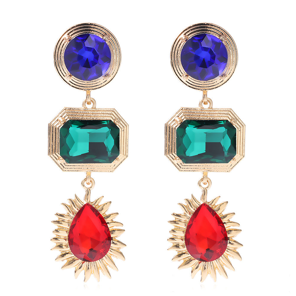 1 Pair Fashion Water Droplets Alloy Inlay Rhinestones Women's Drop Earrings Earrings