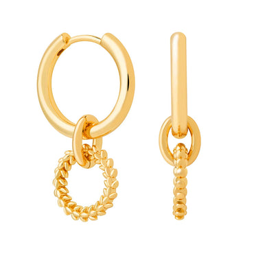 Retro Three-circle Interlocking Earrings European And American Round Twist Earrings