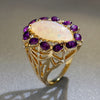 New Opal Gold Ring With Diamonds European And American Fashion Exaggerated Ring