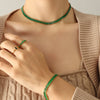 European And American Style Solid Color Retro Color Zircon Necklace Bracelet