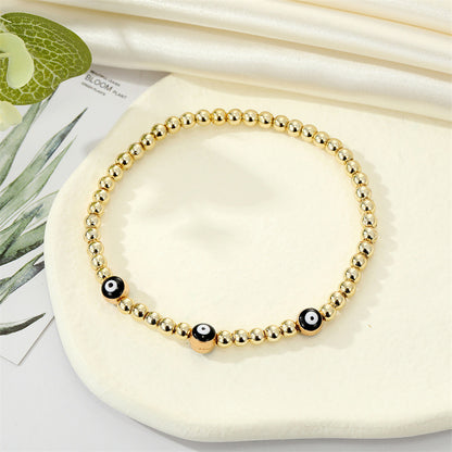 Retro Ethnic Style Eye Golden Bead Bracelet Bracelet Turkish Devil Eye Bracelet Female